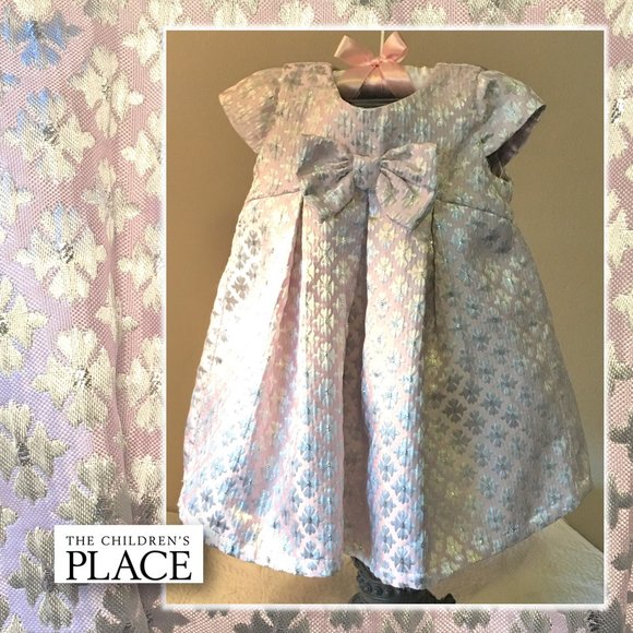 The Children's Place Other - THE CHILDREN'S PLACE Pink & Silver Brocade Dress